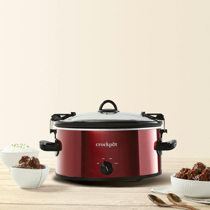 Crock-Pot® Manual 6-Quart Cook & Carry® Slow Cooker, Red