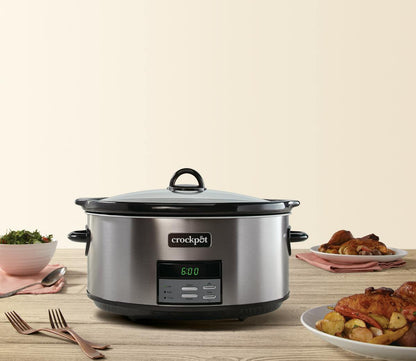 Crock-Pot® Programmable 8-Quart Slow Cooker, Black Stainless Collection